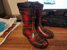 SLOBBY vel. 32 dětské zateplené gumáky s flísem