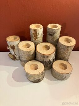 Dřevěný stojan na svíčku - bříza