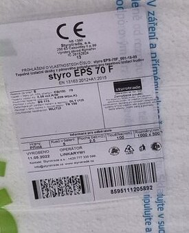 Prodám Fasádní polystyren 100 mm