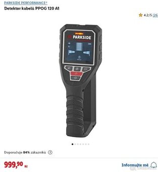 Detektor kabelů PARKSIDE PERFORMANCE PPOG 120 A1 – nový