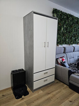 Šatní skříň Billund bílá/beton