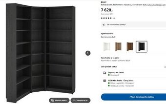 Rohová sestava knihoven s nástavci BILLY / IKEA