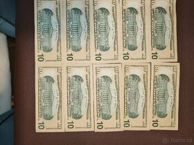 Dolar bankovky 10x 10 dolarů, UNC, série 2013