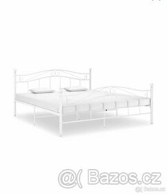 Kovová postel bílá 160x200