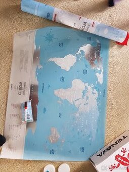 Stírací plakát - mapa světa - 1