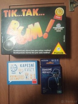Deskové hry: Tik...Tak...Bum, Kapesní kvíz, Záhadné případy