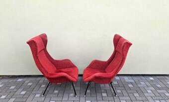 Skořepinová retro křesla - Miroslav Navrátil 2ks