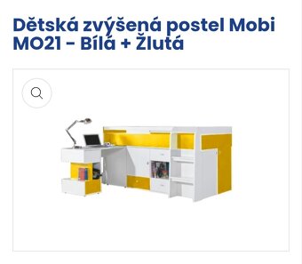 Vyvýšená postel s psacím stolem
