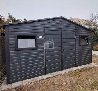 Zahradní domek 4,5x3m - Dvoukřídlá vrata - 2x okno