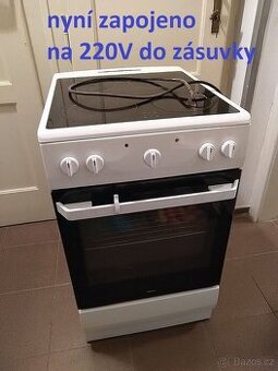 A tř. sporák Amica sklokeramický, PĚKNÝ