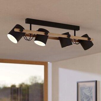 Stropní svítidlo Eglo 43558 HORNWOOD 4xE27 28 W černé/dřevo