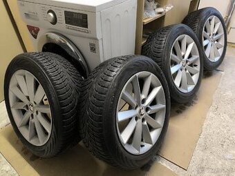 ALU kola Passat Superb 5x112 r16 Originál, zimní pneu 6mm