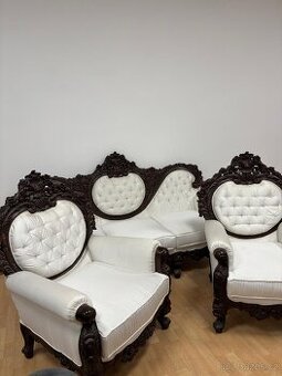 SEDAČKA V DREVENOM RÁME 3+1+1,NEROZŤAHOVACIA