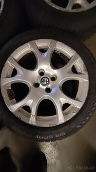 Prodám 4x alu disk Alfa Romeo +4x 195/55/16 Nokian zimní