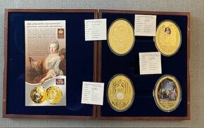 4 oválné mince Marie Terezie v kazetě