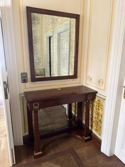 Dřevěný konzolový stolek se zrcadlem (NN12)