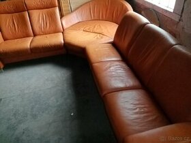 Luxusní kožený gauč rohový - 1