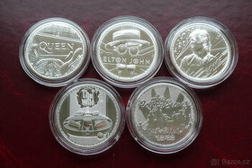 5x 1 oz stříbrná mince Britské hudební legendy
