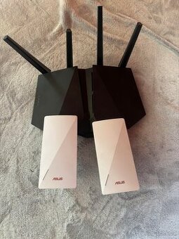 Router Asus RT-AX82U a 2x ASUS RP-AX58