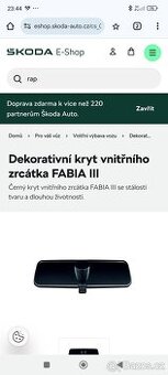 Dekorativní kryt vnitřního zrcátka FABIA III