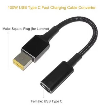 Redukce USB typu C na napájecí konektor Lenovo