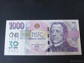 1000Kč Bankovka s přítiskem ČNB R94