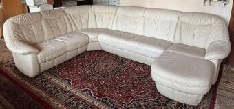 Světlá kožená sedačka do Účka, 4979 - 1