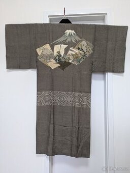 Pánský juban s motivem lodi a hory Fudži