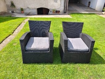 Zahradní křesla umělý ratan velká a masivní
