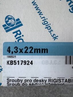 Šrouby do podlah RigiStabil 4,3 x 22 mm 500ks