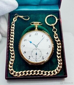 14K ZLATÉ PÁNSKÉ KAPESNÍ HODINKY IWC SCHAFFHAUSEN S ETUI