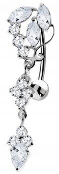 Piercing do pupíku stříbrný reverse