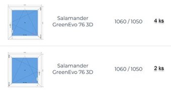 6x plastové okno SALAMANDER
