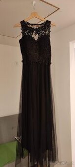 Nádherné černé plesové šaty se zdobením, vel. M – nové s vis