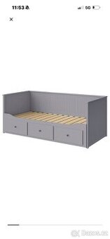 Rozkládací postel Ikea šeda 80x200 Hemnes - 1