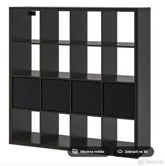 Policový regál IKEA KALLAX 4×4, černohnědý