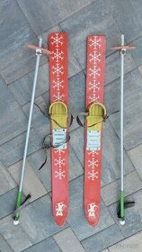 Dětské lyže s medvídkem-retro,i jako dekorace