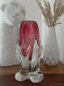 Luxusní masivní váza z hutního skla - J. Hospodka