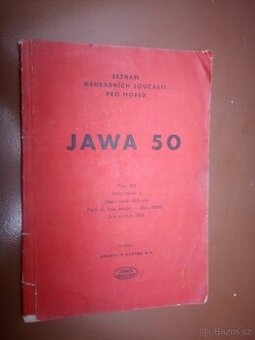 Jawa 50 typ 551 Jawetta-seznam náhradních součástí 1959