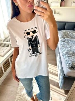 KARL LAGERFELD BÍLÉ TRIČKO