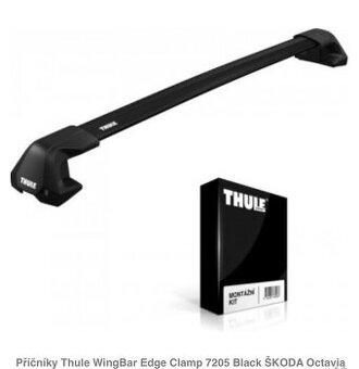 PŘÍČNÍKY THULE WINGBAR EDGE CLAMP 7205 BLACK ŠKODA OCTAVIA I