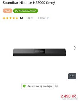 Hissense soundbar 2+1 250w