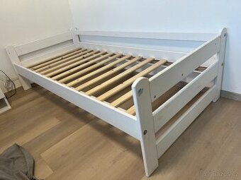 Dětská postel z masivu borovice FILÍPEK - 200x90 cm - bílá