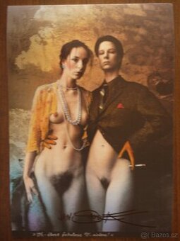 Jan Saudek pohlednice fotografie vlastní podpis autogram