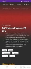 2 vstupenky Viktoria Plzeň × FC Zlín, dnes