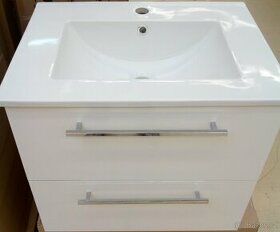 Koupelnová skříňka s umyvadlem 60 cm bílá lesk - 1