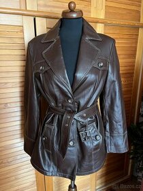 NOVÝ dámský kožený kabátek s páskem vel 44 pc 2900