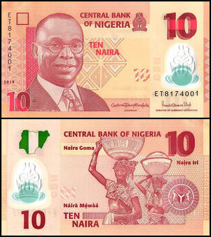 Nigérie - 10 Naira bankovka,  2019, UNC