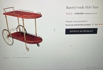 Starožitnosti : Aldo Tura BAROVÝ VOZÍK