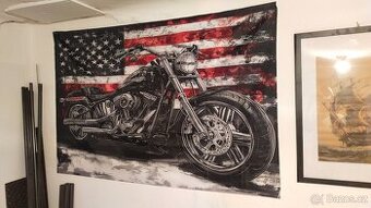 Prodám americkou vlajku Harley Davidson 150x100cm